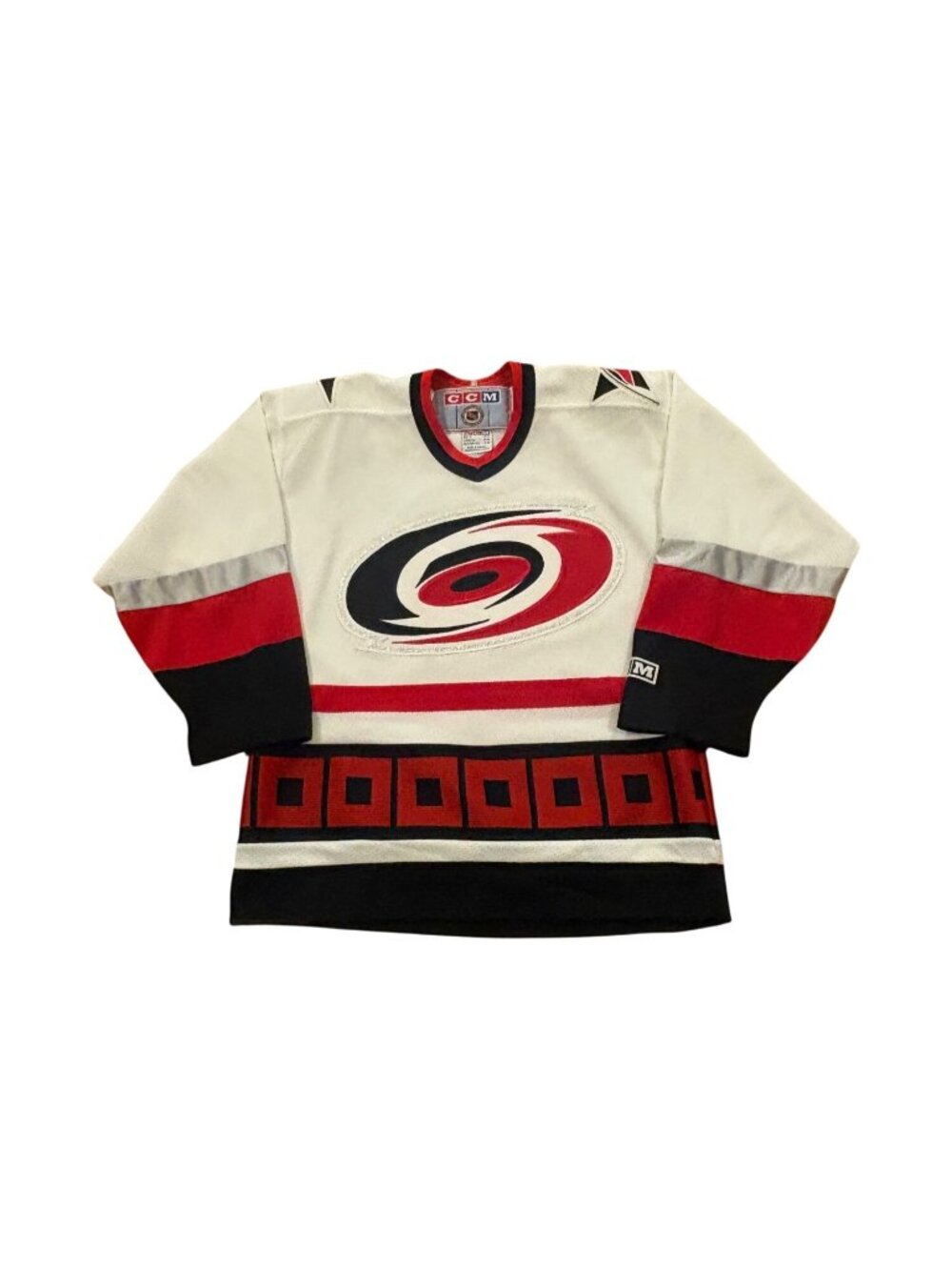 Vintage CCM Air-Knit Carolina Hurricanes NHL Hockey Jersey White Youth S/M